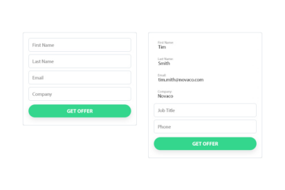 A UI example of a form