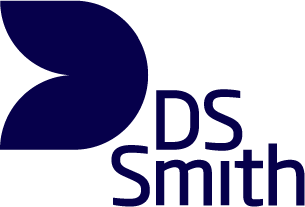 Logo of DS Smith, featuring a stylized, dark blue "D" shape on the left and the text "DS Smith" on the right.